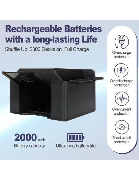 Barajador de Cartas Automático G GO . HO Negro Recargable