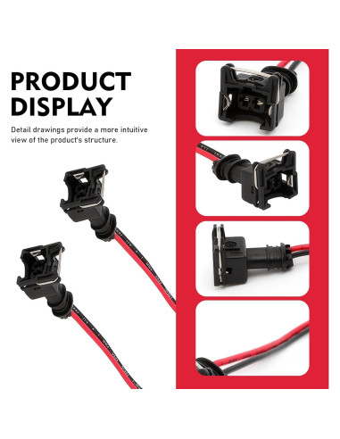 Conector de inyector de combustible GRANDI 8 PCS negro impermeable