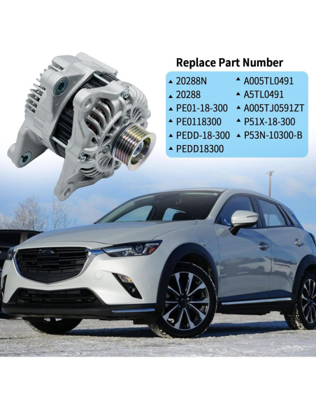 Alternador 12V 100A BZJUNQI Compatible Mazda y Toyota
