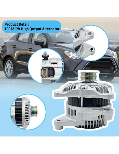 Alternador 12V 100A BZJUNQI Compatible Mazda y Toyota