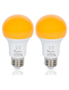 Bombilla LED Amarilla Simba Lighting 6W A19 E26 Paquete de 2