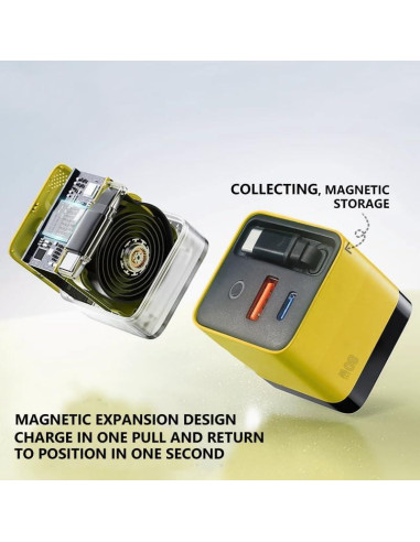 Cargador Tobre 3 en 1 GaN 80W con Cable Retráctil para iPhone 17