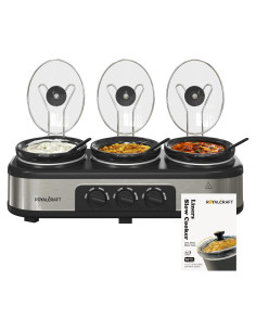 Cocedor Lento Triple Sunvivi 3 Ollas 1.5L Ajustable Plata