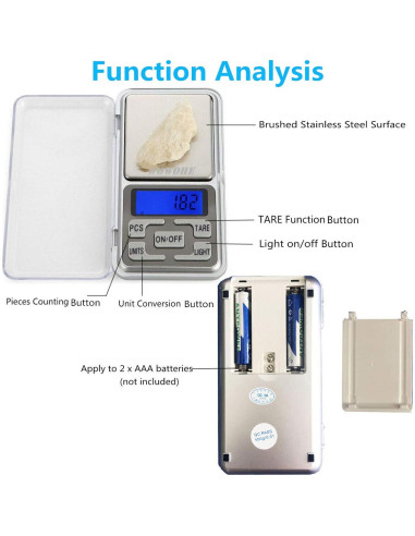 Escala Digital de Cocina WOWOHE 500g Alta Precisión Portátil