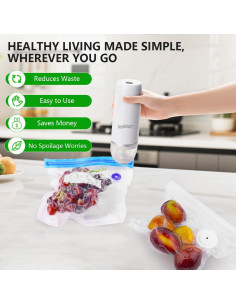 Sellador de Vacío Manual DHSDING - Compacto y Portátil con 10 Bolsas 2