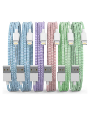 Cargador Rápido USB TIKRO - Paquete de 6 Cables iPhone