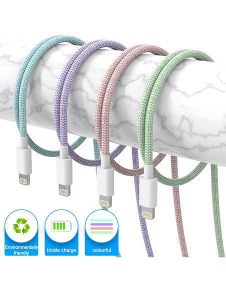 Cargador Rápido USB TIKRO - Paquete de 6 Cables iPhone