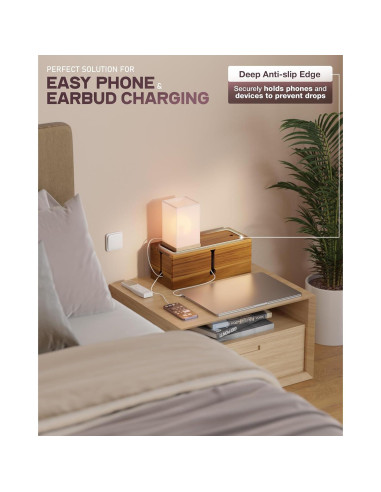 Caja de Gestión de Cables Grande BLUEWEST de Acacia 39.9x15.5cm