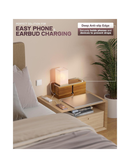 Caja de Gestión de Cables Grande BLUEWEST de Acacia 39.9x15.5cm