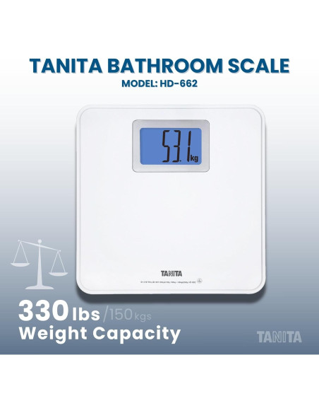 Balanza Digital de Baño Tanita HD-662 Blanca 150 kg LCD