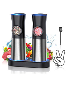 Molinillos Eléctricos de Sal y Pimienta EVANLAN - Acero Inoxidable