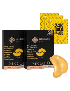 Parches para Ojos BeFabLuxx 24K - 20 Pares Antienvejecimiento