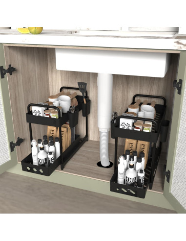 Estante Deslizante Doble Capa Botion para Debajo del Fregadero