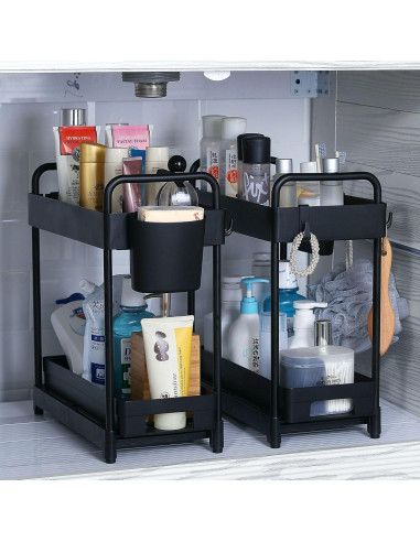 Estante Deslizante Doble Capa Botion para Debajo del Fregadero