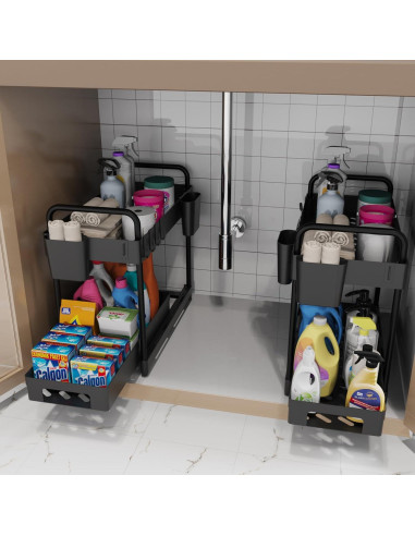 Estante Deslizante Doble Capa Botion para Debajo del Fregadero