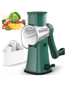 Rallador de Queso Rotatorio ABHILWY 5 en 1 Manual Verde