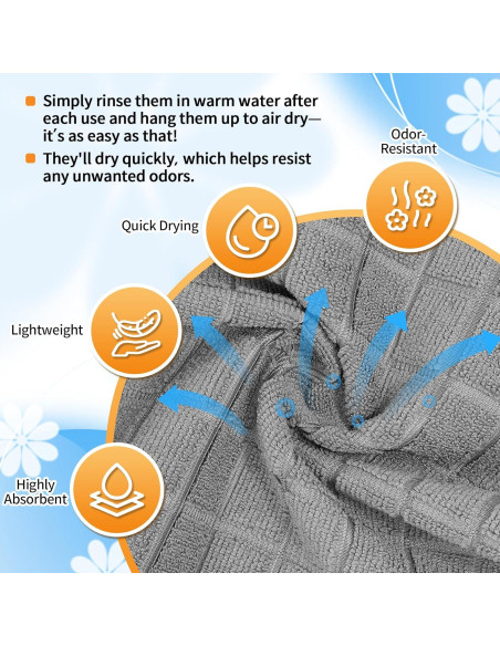 HOMERHYME Pañales de Microfibra 12 Unidades Gris Suaves