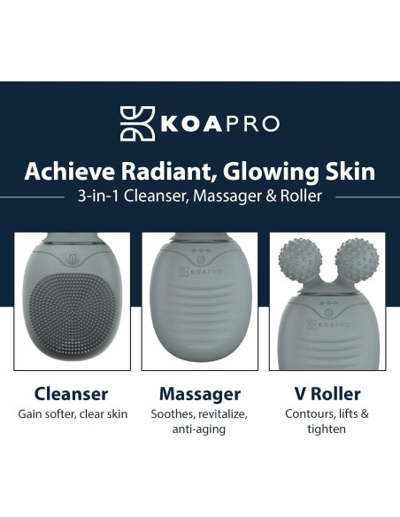 Cepillo Facial KOAPro Eléctrico Exfoliante Impermeable 3 en 1