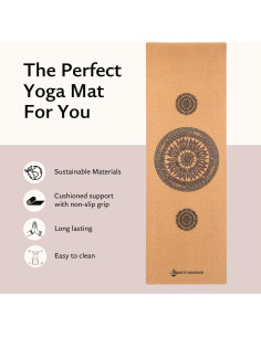 Alfombrilla de Yoga de Corcho Shakti Warrior Mandala 183x61cm 2