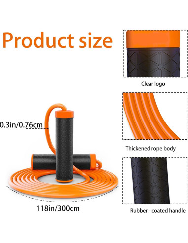 Cuerda de Salto con Peso Ajustable qiyeyeye para Fitness