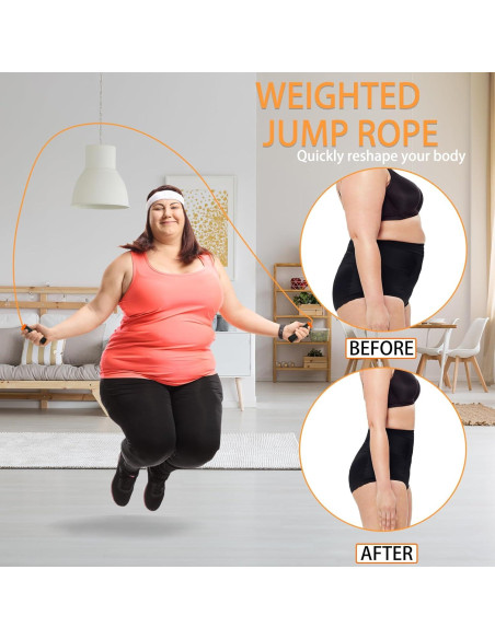 Cuerda de Salto con Peso Ajustable qiyeyeye para Fitness