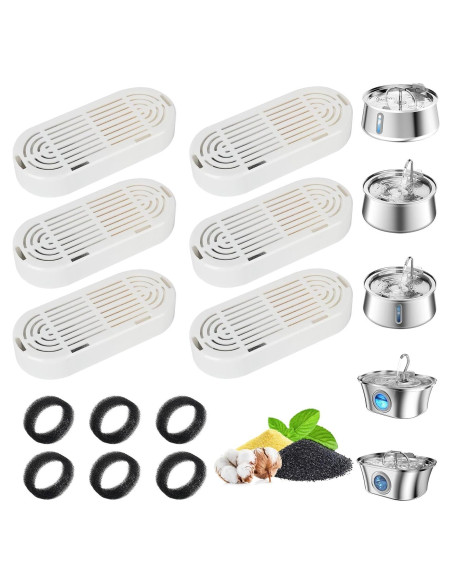 Filtro de agua para gatos Daoxuan - Paquete de 6+6 unidades