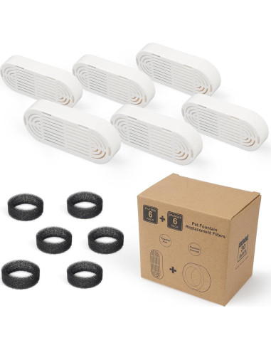 Filtro de agua para gatos Daoxuan - Paquete de 6+6 unidades