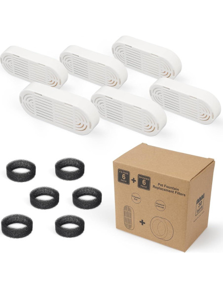Filtro de agua para gatos Daoxuan - Paquete de 6+6 unidades