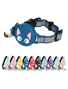 Collar para Gato KittyTag con Soporte para AirTag Azul Marino 22-30 cm