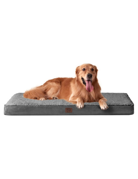 Cama ortopédica EHEYCIGA XL para perros grandes, gris 104x69 cm