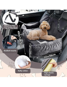Cama de coche para perros grandes Suzile 124.5x55.9cm desmontable 2
