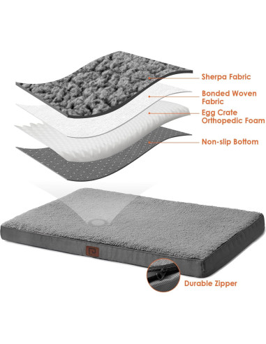Cama ortopédica EHEYCIGA XL para perros grandes, gris 104x69 cm