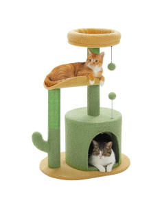 Torre para Gatos PAWZ Road 81 cm Verde Cactus con Rascador