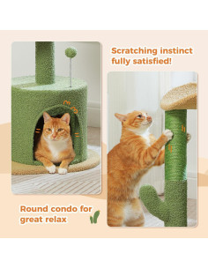 Torre para Gatos PAWZ Road 81 cm Verde Cactus con Rascador 2