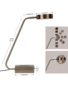 Lámpara de Escritorio LED Lianheng Dorada con Cargador Inalámbrico 2