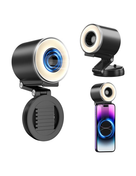 Luz de Selfie Magnética y Ventilador yAyusi 2 en 1 Negro