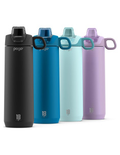 Botella de Agua Pogo Active 532 ml Acero Inoxidable Negra