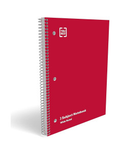 Cuaderno Rayado Ancho TRU RED 3 Asuntos 120 Hojas 20.32x26.67 cm 2