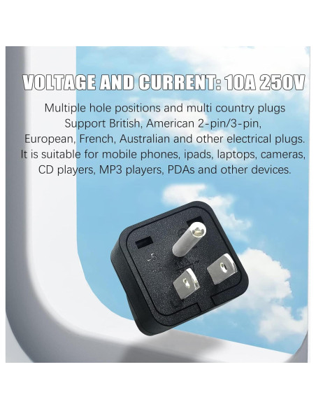 Adaptador de Enchufe de Viaje Universal XGJUCE Tipo B 2 Pcs