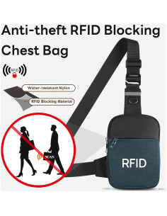 Bolso Cruzado VADOO Mini Sling Antirrobo RFID Unisex Negro 2