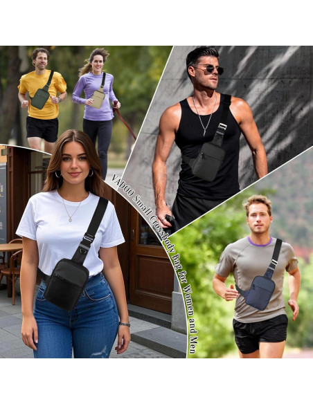 Bolso Cruzado VADOO Mini Sling Antirrobo RFID Unisex Negro