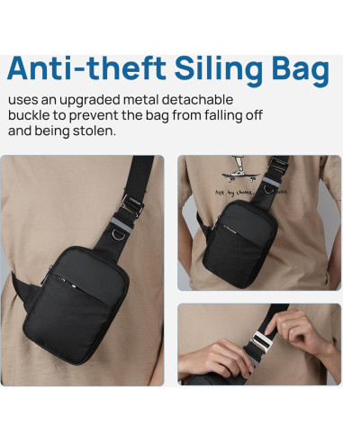 Bolso Cruzado VADOO Mini Sling Antirrobo RFID Unisex Negro