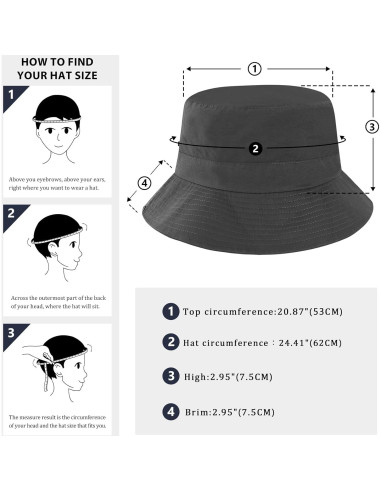 Sombrero de Cubo Impermeable DOCILA para Hombre Gris Urbano