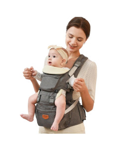 Portabebés Ergonómico SUNVENO 3 en 1 Gris, Soporta 20 kg 2