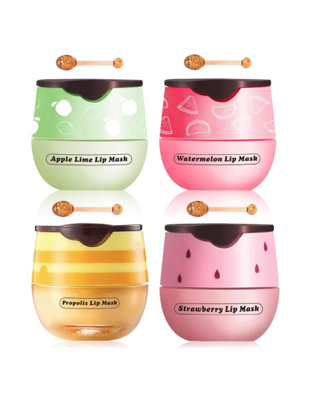 4 Máscaras Labiales de Frutas Qifylmaf - Hidratación Nocturna