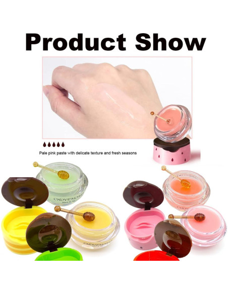 4 Máscaras Labiales de Frutas Qifylmaf - Hidratación Nocturna