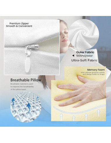 Almohada Ortopédica Cervical Quelindra de Espuma Viscoelástica