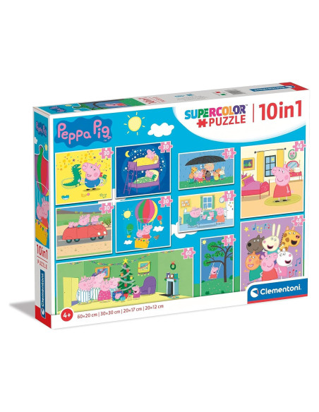 Rompecabezas Infantil 10 en 1 Clementoni Peppa Pig 3-60 Piezas