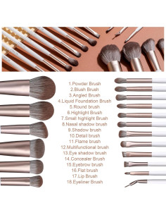 Set de Pinceles de Maquillaje BS-MALL 18 Piezas con Estuche 2