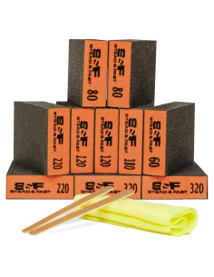 Bloque de Lijado 10 Pcs S&F STEAD & FAST Granos 60-320